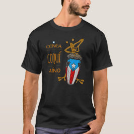 Camiseta Bandera puertorriqueña Conga Coqui Taino T-Shirt