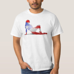 Camiseta Bandera puertorriqueña de la silueta del chica