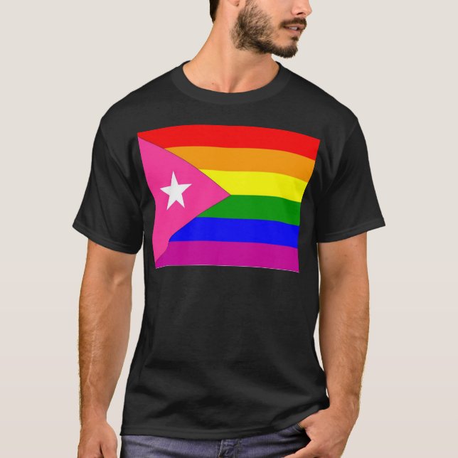 Camiseta Bandera puertorriqueña del orgullo gay (Anverso)