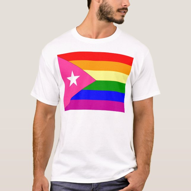 Camiseta Bandera puertorriqueña del orgullo gay (Anverso)
