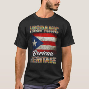 Camiseta Bandera puertorriqueña en el mes de la herencia hi