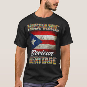 Camiseta Bandera puertorriqueña en el mes de la herencia hi
