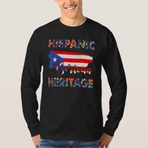 Camiseta Bandera Puertorriqueña Herencia Hispana Boricua Pu