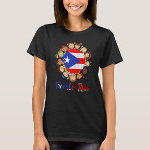 Camiseta Bandera Puertorriqueña Herencia Hispana Boricua Pu
