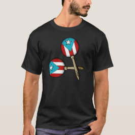 Camiseta Bandera puertorriqueña Maracas Boricua Instrumento