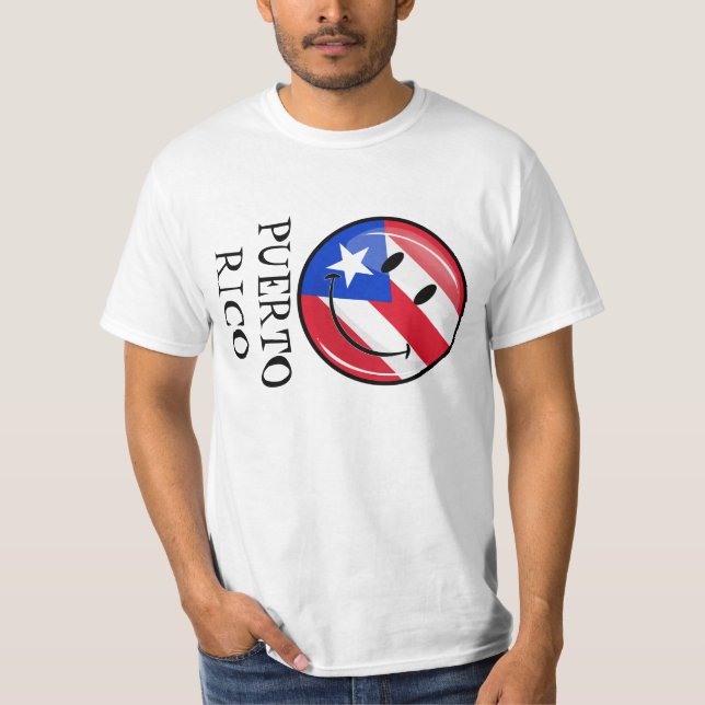 Camiseta Bandera puertorriqueña sonriente (Anverso)