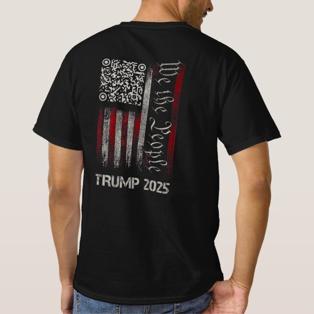 Camiseta Bandera QR Graciosa Trump Código de Danza We the P (Reverso)