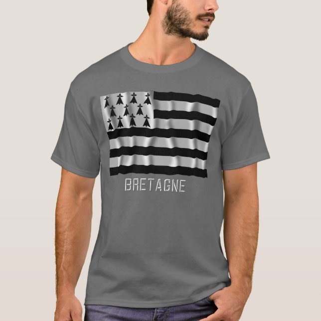 Camiseta Bandera que agita de Bretaña con nombre (Anverso)