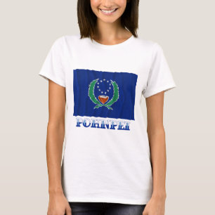 Camiseta Bandera que agita de Pohnpei, con nombre