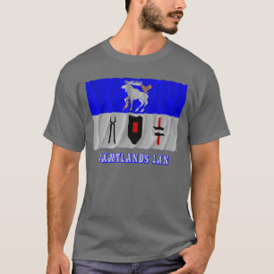 Camiseta Bandera que agita del län de Jämtlands con nombr