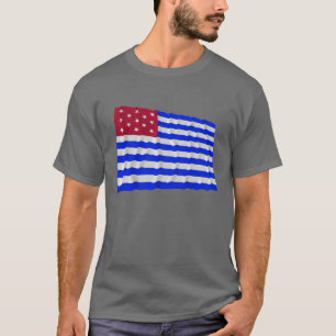 Camiseta Bandera que agita del sedero del fuerte