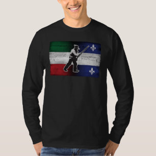 Camiseta Bandera Quebec y Patriota Henri Julien erosionado