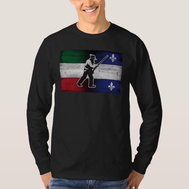 Camiseta Bandera Quebec y Patriota Henri Julien erosionado (Anverso)