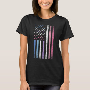 Camiseta Bandera Queer De Ee. Uu. Bandera De Género Mes Org