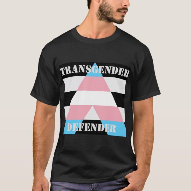 Camiseta Bandera recta del defensor del transexual del (Anverso)
