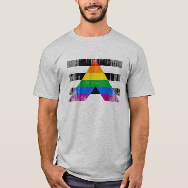Camiseta Bandera recta distressed.png del aliado (Anverso)