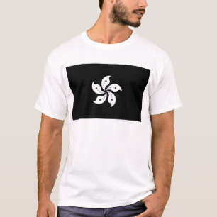 Camiseta Bandera regional de Hong Kong de la flor negra de
