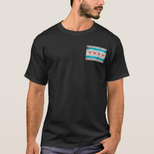 Camiseta Bandera resistida del estado de Chicago del