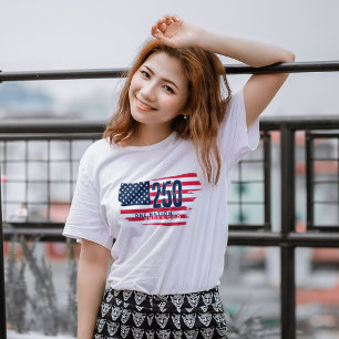 Camiseta Bandera Retro América 250 Años Aniversario 250º