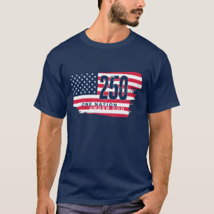 Camiseta Bandera Retro América 250 Años Aniversario 250