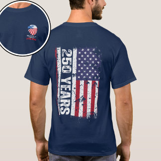 Camiseta Bandera Retro América 250 Años Aniversario 250
