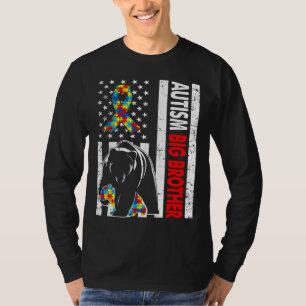 Camiseta Bandera Retro Americana Autismo Gran Hermano Oso A