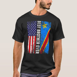 Camiseta Bandera Retro Americana Bandera Congo Mejor Herman
