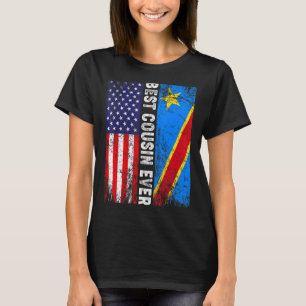 Camiseta Bandera Retro Americana Bandera Congo Mejor Primo 