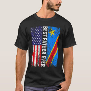 Camiseta Bandera Retro Americana Bandera De Congo Mejor Pad