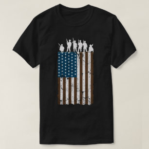 Camiseta Bandera retro americana de soldados