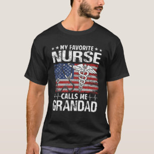 Camiseta Bandera Retro Americana Mi Enfermera Favorita Me L