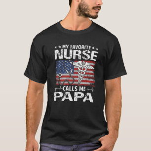 Camiseta Bandera Retro Americana Mi Enfermera Favorita Me L