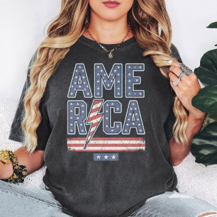 Camiseta Bandera Retro Americana Rayo