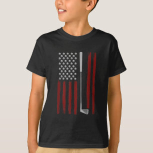 Camiseta Bandera Retro Americana Regalo de Golf para Golfer