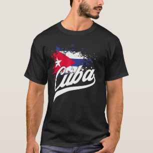 Camiseta Bandera retro cubana vintage diseño deportivo de l