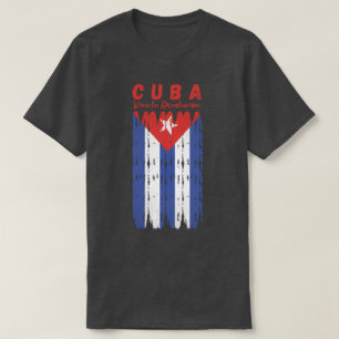 Camiseta Bandera retro cubana vive la revolución