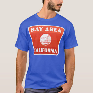 Camiseta Bandera retro de Bay Area California Rojo