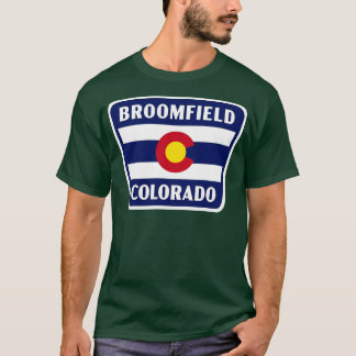 Camiseta Bandera Retro de Broomfield Colorado Azul