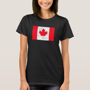 Camiseta Bandera retro de la hoja de arce canadiense de cos