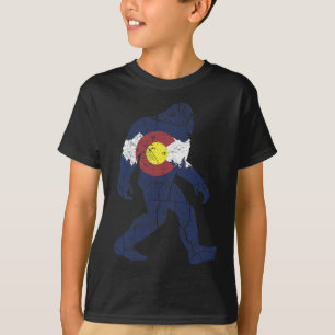 Camiseta Bandera retro del estado de Sasquatch Colorado Mon