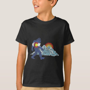 Camiseta Bandera retro del estado de Sasquatch Colorado Mon