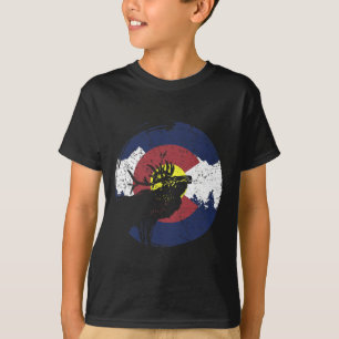 Camiseta Bandera Retro Estado Colorado Montañas Rocosas Esq