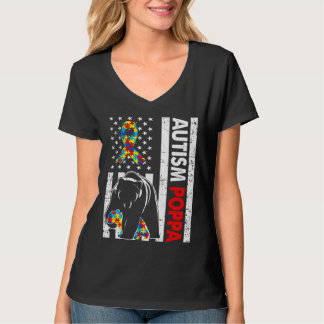 Camiseta Bandera Retro Estadounidense Autismo Poppa Sensibi