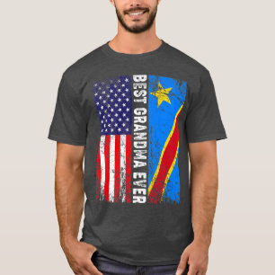 Camiseta Bandera Retro Estadounidense Bandera Congo Mejor A