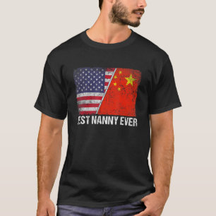 Camiseta Bandera retro estadounidense Bandera de China mejo