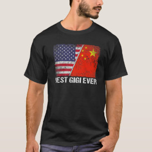 Camiseta Bandera retro estadounidense Bandera de China mejo