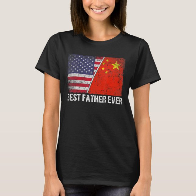 Camiseta Bandera retro estadounidense Bandera de China mejo (Anverso)
