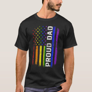 Camiseta Bandera Retro Estadounidense Orgullosa Papá Lgbt O