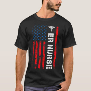 Camiseta Bandera Retro Estadounidense Patriótica Er Enferme