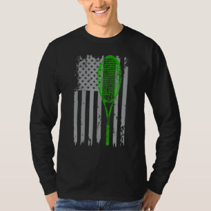 Camiseta Bandera Retro-Estadounidense Vintage Con Tenis Rac